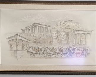 Authentic Jeffrey Gale print from Athens, Greece
42.5 x 30.25-All furniture and wall art will be on pre-sale online only starting Wednesday June 21 Text 615-854-8535 or email nashville@entrustedestatesales.com for pricing, purchasing, adn with any questions. 