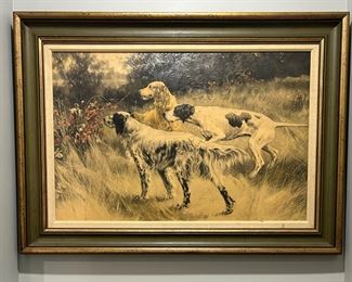 Pointers and setters painting                                                  
26.25 x 36-All furniture and wall art will be on pre-sale online only starting Wednesday June 21 Text 615-854-8535 or email nashville@entrustedestatesales.com for pricing, purchasing, adn with any questions. 