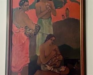 Paul Gauguin "Women on the Seashore" artwork               26 x 21-All furniture and wall art will be on pre-sale online only starting Wednesday June 21 Text 615-854-8535 or email nashville@entrustedestatesales.com for pricing, purchasing, adn with any questions. 