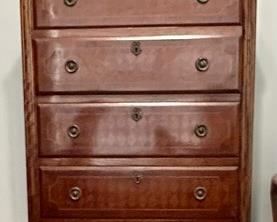 Louis XVI design rosewood parquetry semanier. Marble topped 6 drawer chest.
All furniture and wall art will be on pre-sale online only starting Wednesday June 21. Text 615-854-8535 or email nashville@entrustedestatesales.com for pricing, purchasing, or with any questions.