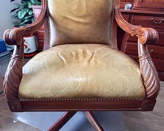 Kennsington leather desk chair-All furniture and wall art will be on pre-sale online only starting Wednesday June 21 Text 615-854-8535 or email nashville@entrustedestatesales.com for pricing, purchasing, adn with any questions. 