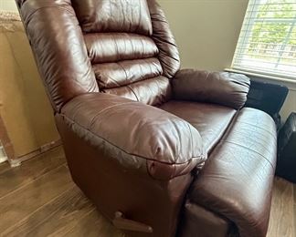 Leather recliner All furniture and wall art will be on pre-sale online only starting Wednesday June 21 Text 615-854-8535 or email nashville@entrustedestatesales.com for pricing, purchasing, adn with any questions. 