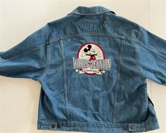 Disney jean jacket World Reunion