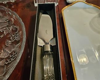Waterford crystal and stainless cake server