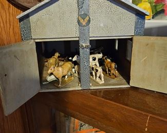 Vintage farmhouse and animals