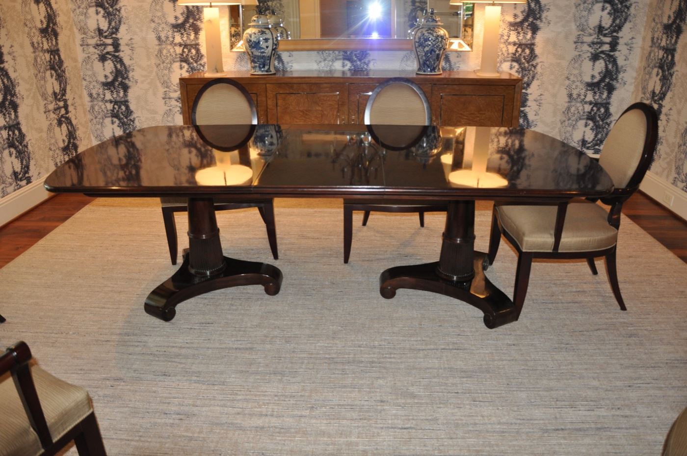 Baker Dining Table with 3 Leaves
