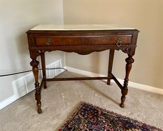 ANTIQUE WRITING DESK w/MARBLE TOP