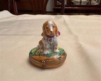 LIMOGES DOG TRINKET BOX