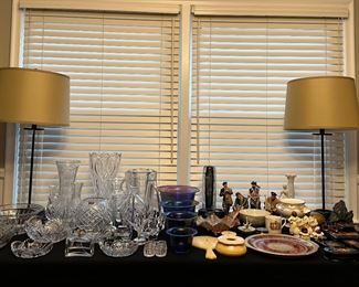 CRYSTAL, ART GLASS, RUSSIAN BOXES, VINTAGE SALT/PEPPER