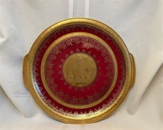 RED & GOLD CHINA PLATTER