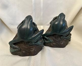 METAL FROG BOOKENDS