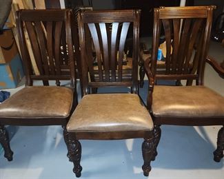 Set of 6 leather seat chairs