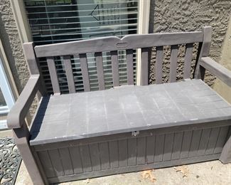 Outdoor storage bench