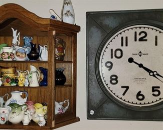 Pitcher-creamer collection, retro-look wall clock