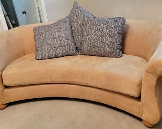 Smithe Furniture gold curved sofa