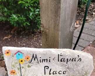 Mimi & Papa's Place painted rock