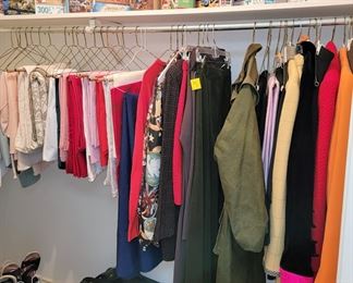 Woman's clothes, shoes and accessories.  Puzzles and board games