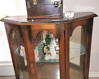 Small mid-century credenza display cabinet