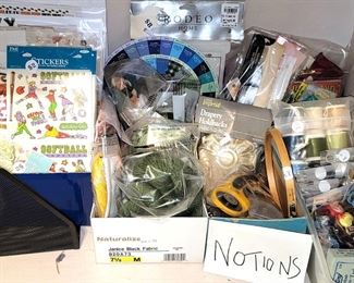 Sewing notions, embroidery thread and floss, sewing notions and stickers