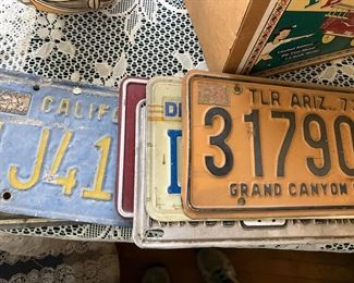 Vintage licence plates