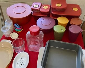 Tupperware Rock N Serve, covered glasses, etc