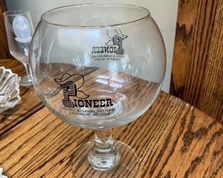 Pioneer Hotel & Casino jumbo wine glass. Laughlin, NV