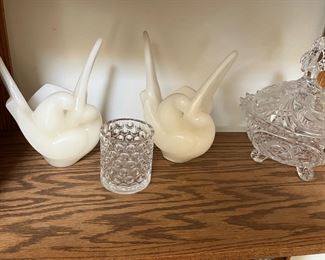 Was birds, covered candy dish