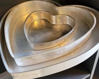 Client was professional baker! 1000's of molded bakeware tins, vintage cake decor, wedding cake towers, silicone pans, cookie cutters, other baking items +++