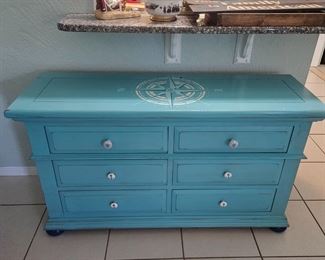 Coastal Inspired dresser or TV stand. Measures 54x32x18.