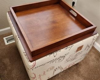 Storage ottoman with tray top. Qty 2