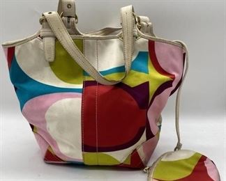 Coach multi color hobo bag and coin bag