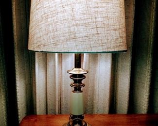 22" mid-century brass lamp
