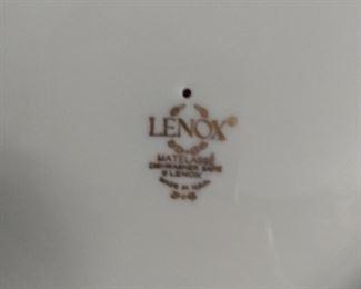 Lenox cake platter, chip and dip, and sugar bowl