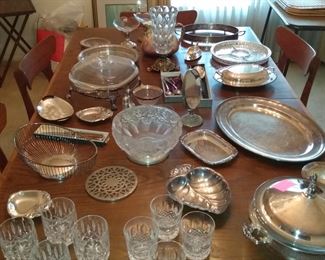 mid-century and antique glass and silver  