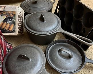 Cast iron pots and pans