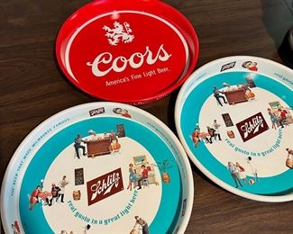 Vintage Coors Tray, Vintage Schlitz Beer trays