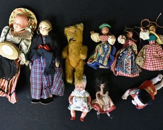 8 SMALL ANTIQUE DOLLS