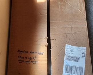 Fireplace insert door.