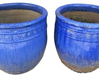 Blue Ceramic Planters