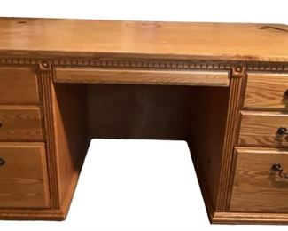Solid Oak Executive Desk