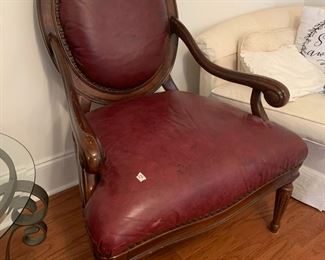 #12	Chair	burgundy leather side chair with nail head front 	 $175.00 			
