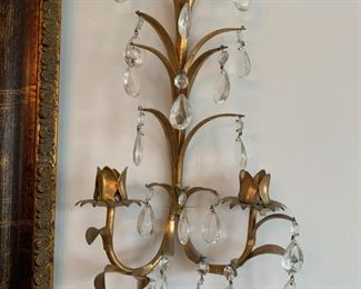 #26	misc.	(2) gold 17 tall prism candle wall hanging 	 $60.00 			
