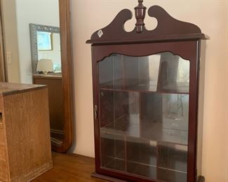 #69	wall hang display cabinet with 3 shelves 15x6x24	 $30.00 			
