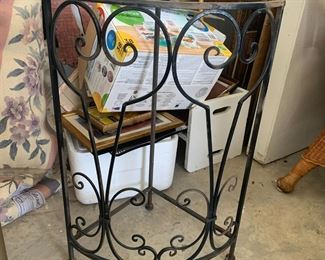 #103	metal corner stand not top 27 tall 	 $25.00 			

