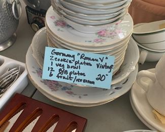 #197	German Roman V China with 19 pieces 	 $20.00 			
