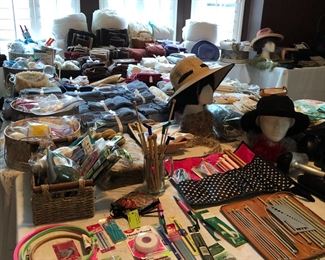 Lots of linens king and queen.  Towels and more  Tons of yarn.