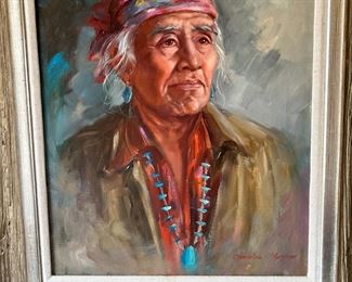 Medicine Man oil on canvas by Claudine Morrow.
