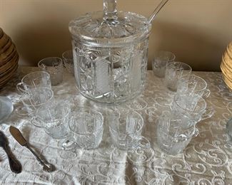 Unusual crystal punch bowl.