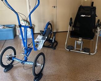 Ride down the road in your Street Strider or use it as a stationary ride.  Stretch out on an AB inversion table.