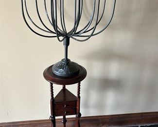 Fun candelabra, and a vintage candle stand.